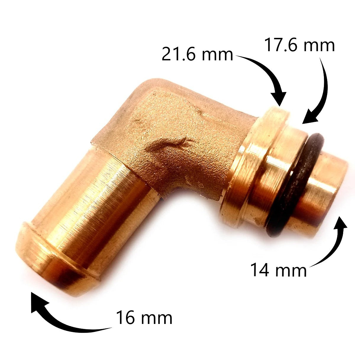 REDUCER LPG GAS GPL COOLANT BRASS ELBOW  16mm x 14mm L PIECE