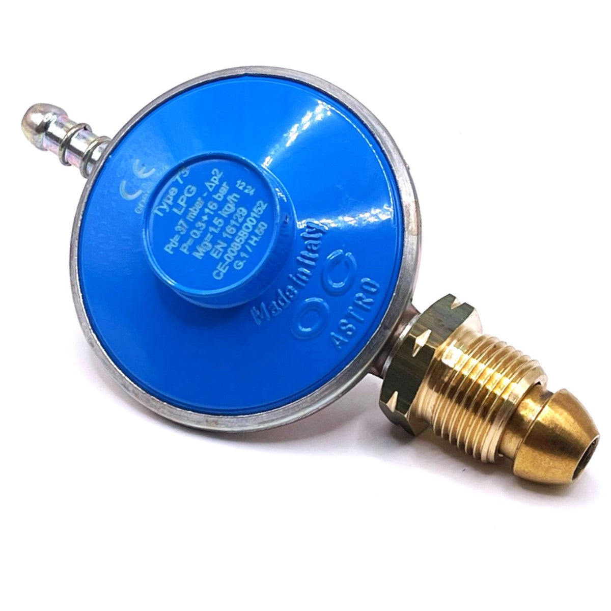 20mm Clip On Gas Cylinder Adapter Set with 37Mbar Gas Regulator and Nut Fitting