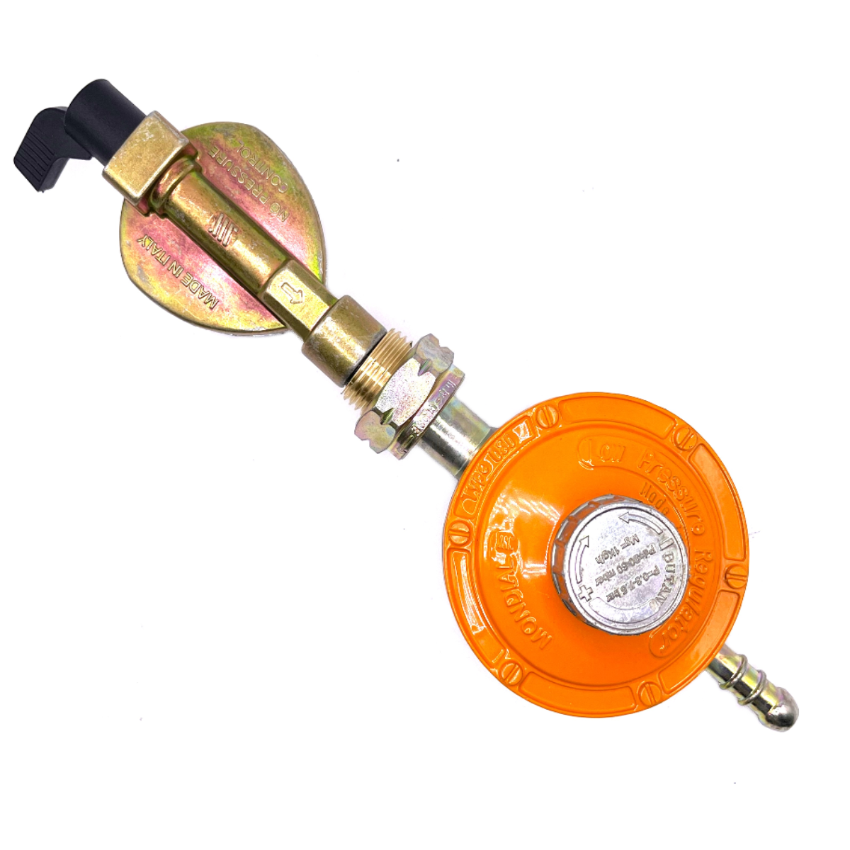 21mm Clip On Gas Cylinder Adapter Set with 29Mbar Butane Gas Regulator