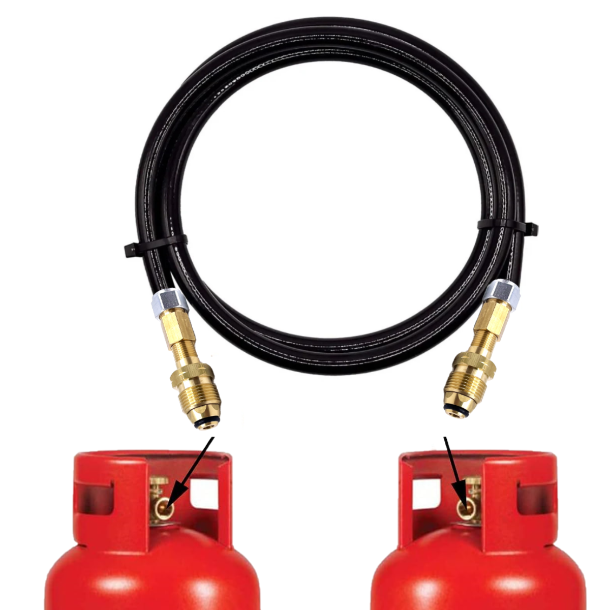 Gomet LPG Gas Bottle Refill Set Adaptors to Fill Empty Propane Gas Cylinder with 8mm Hose Pipe