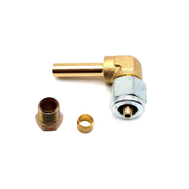 6mm Thermo Plastic Faro Pipe Fitting to 8mm 90 Degree Brass End