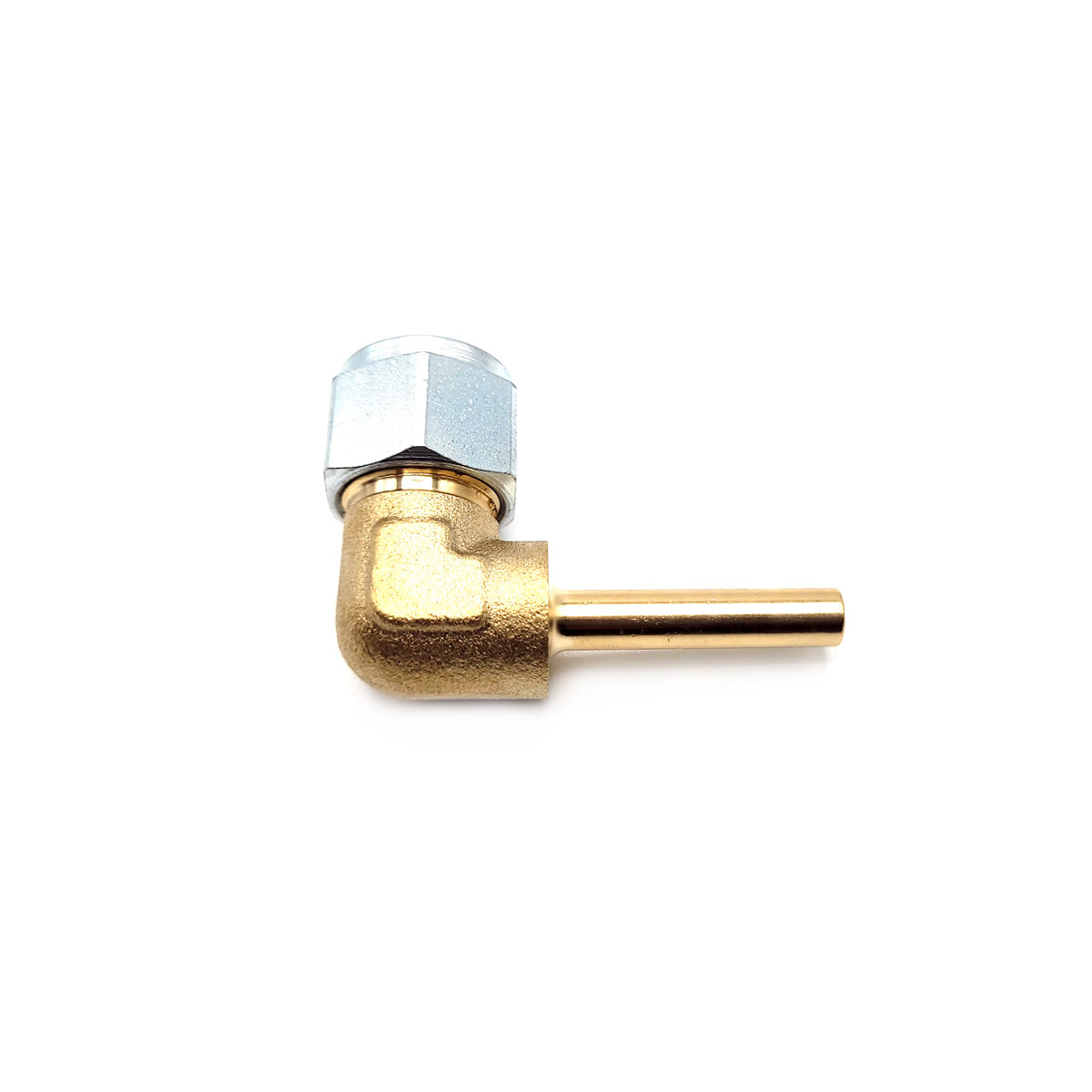 8mm Thermo Plastic Faro Pipe Fitting to 6mm 90 Degree Brass End