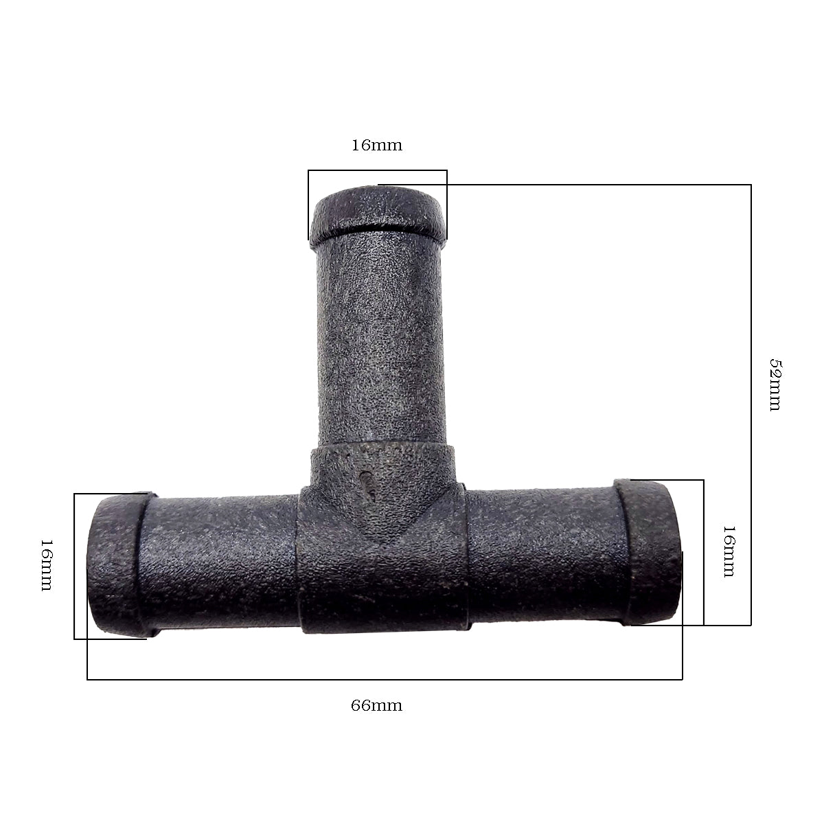 Barbed Tee Connector Barbed Hose Fitting Adapter  16x16x16mm