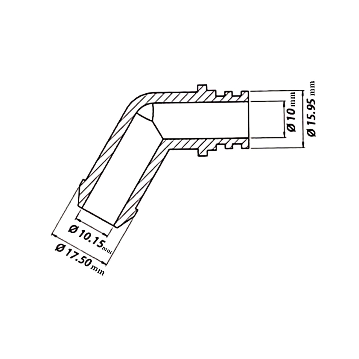 Elbow for Reducer Ø16 with O-ring Water